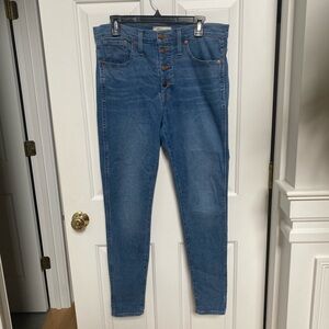 Madewell 10” High Rise Button Fly Jeans Sz 30